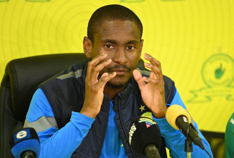 Coach Rulani Mokwena during the Mamelodi Sundowns press conference at Chloorkop in Midrand on December 28 2022.