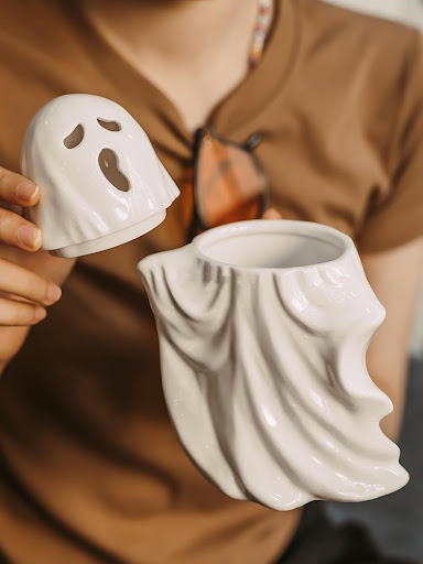 Title 2, Ghost Mug Creative Porcelain Cup With Cover and...