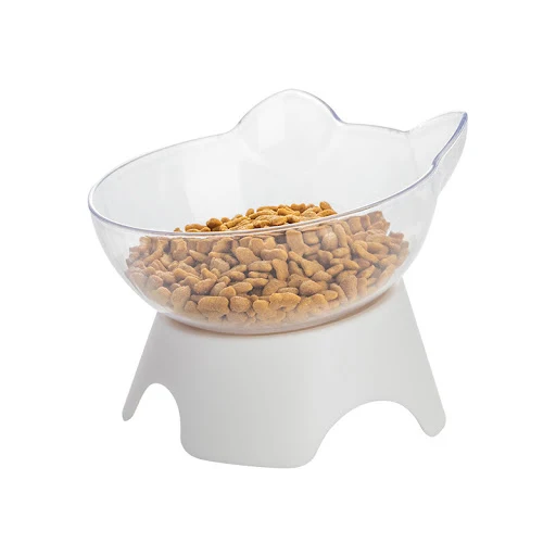 Cat Dog Puppy Water Bowl with Raised Stand Dishes Single Non-slip Diagonal Neck Guard Pet Accessories Feeding Plate Supp