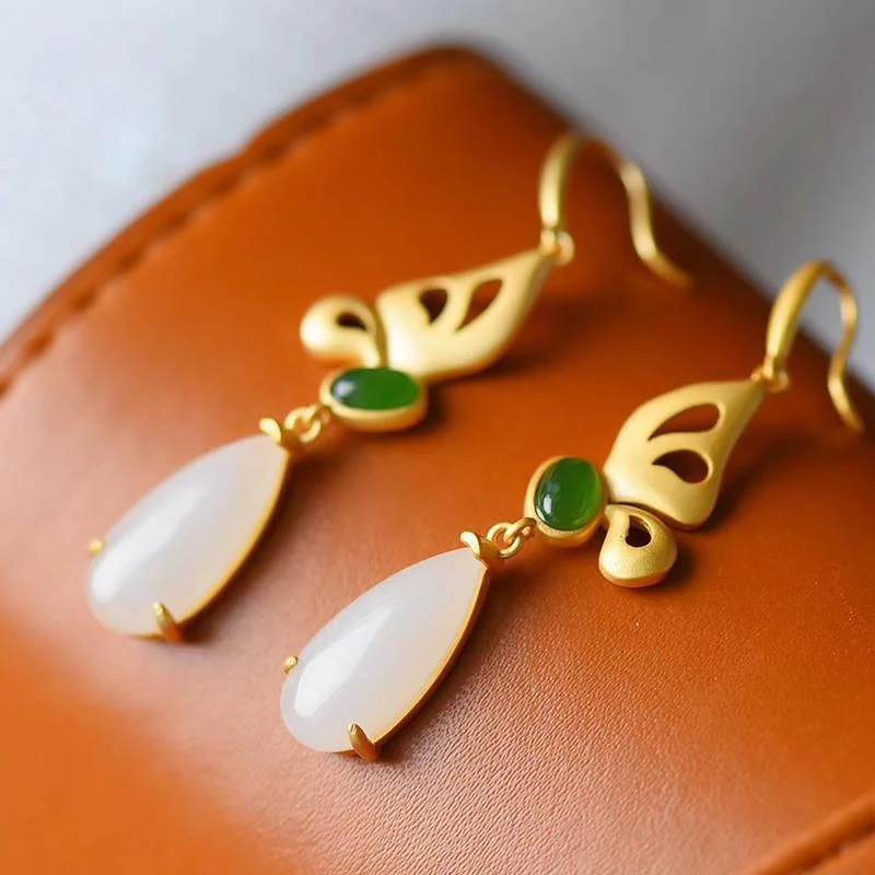 Title 12, Boucles doreilles papillon Hetian naturelles p...