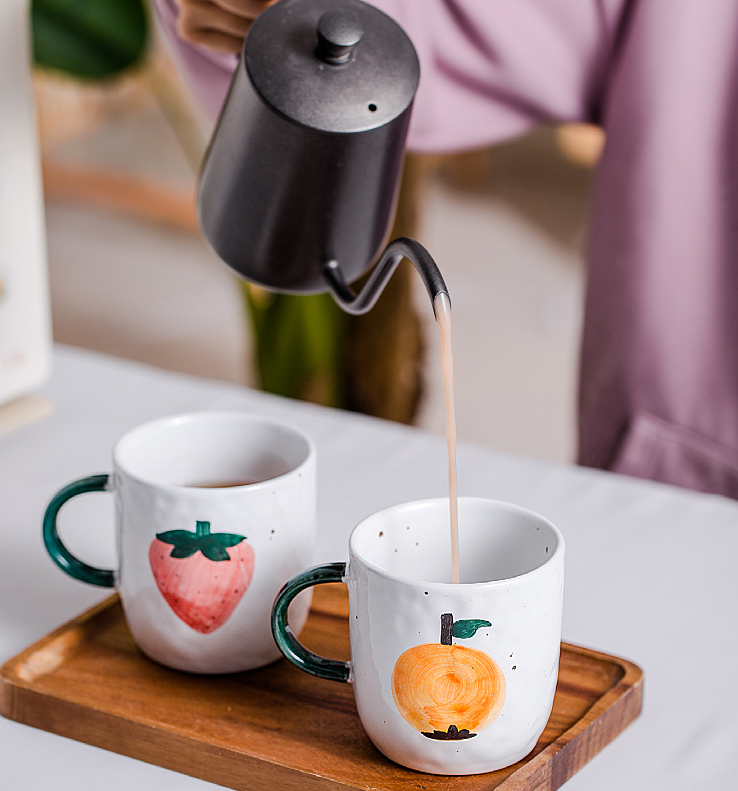 Title 6, Caneca de cerâmica de frutas pintada à mão, cri...