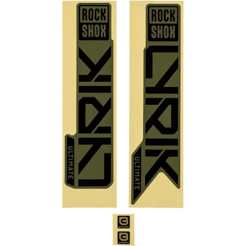 RockShox Fork Decal Kit - Lyrik Ultimate, 27.5"/29", Gloss Black For Gloss Green (2023+)