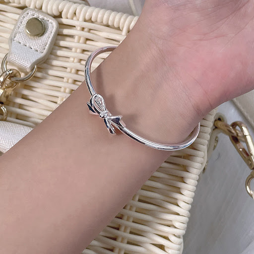 Title 1, Bow White Copper Silver Plated Simple Silver Br...