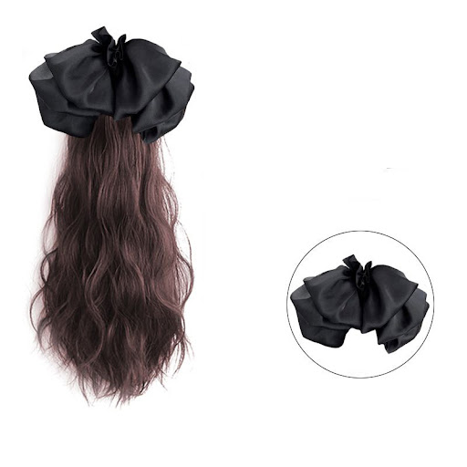 Title 2, Womens Long Hair Bow High Ponytail Grip Clip –...