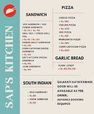 Sap's Kitchen menu 1
