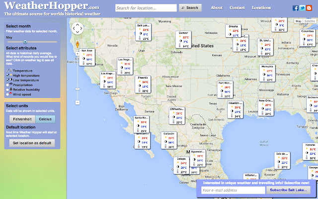 Weather Hopper chrome extension