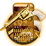 Cover Image of ดาวน์โหลด Western Gold Gun Keyboard Theme 1.0 APK