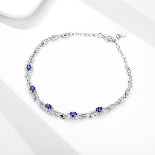 Title 4, Natural Sapphire Bracelet Womens S925 Silver S...