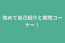 改めて自己紹介と質問コーナー！