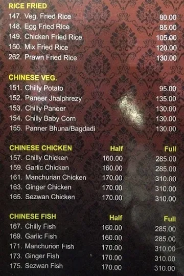 Spice Garden menu 