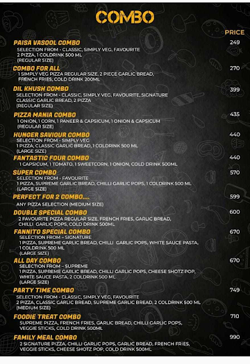 Fannito Pizza menu 