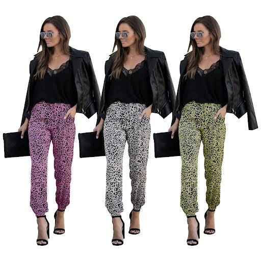Title 16, Leopard print pants with elastic waistband. Com...