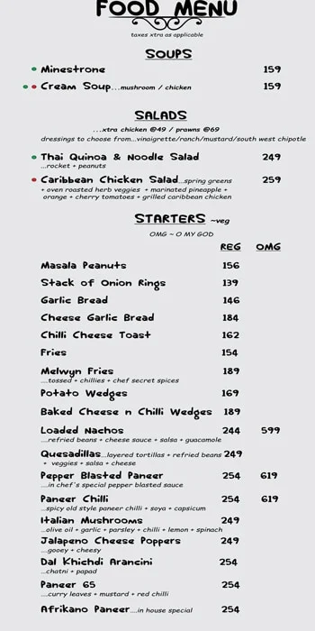 Timbuctoo menu 