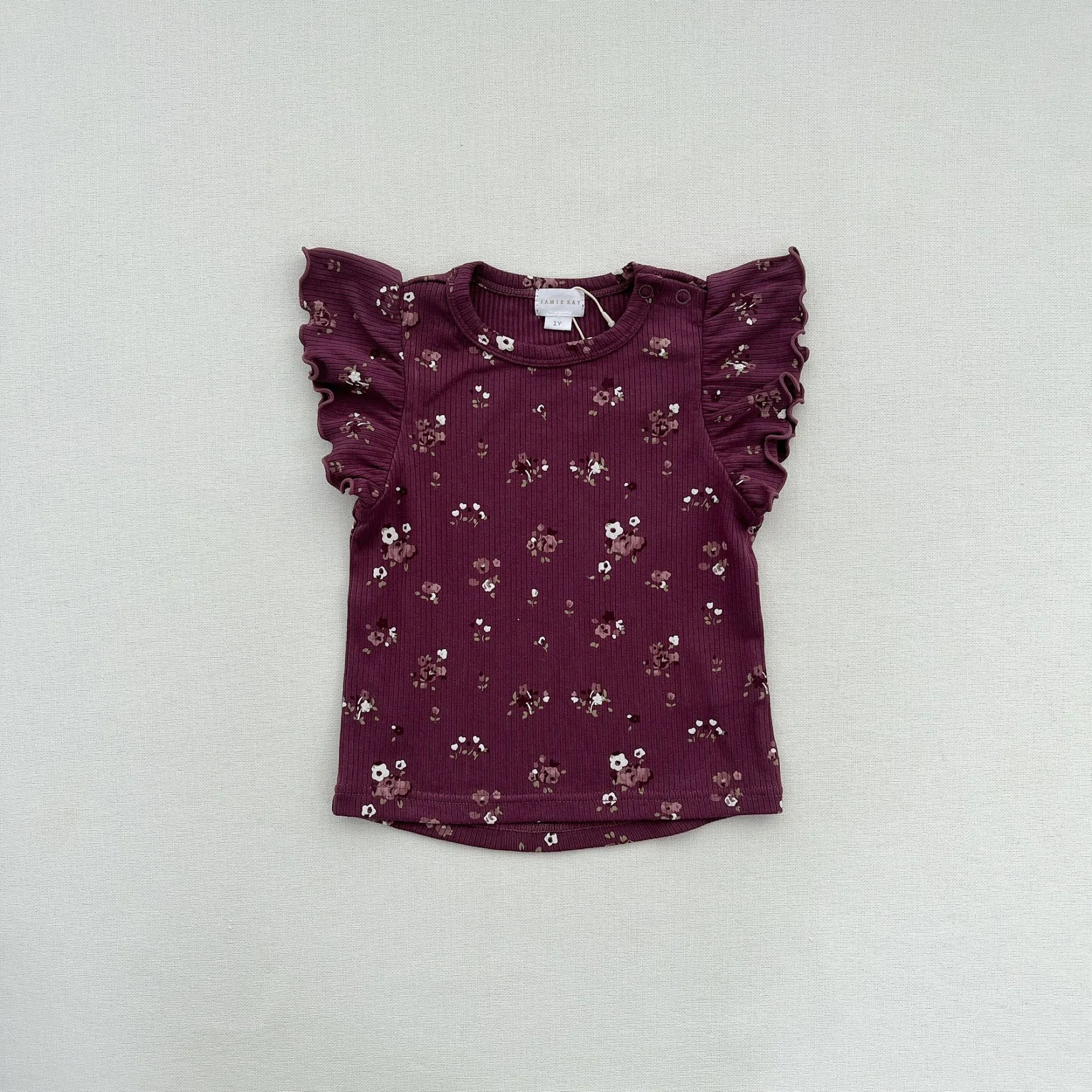 Title 2, Zomer Nordic Style Meisje Bloemen Paars Baby T-...