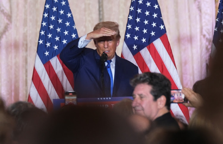 Former US President Donald Trump speaks at his Mar-a-Lago resort on the night of the 2022 U.S. midterm elections in Palm Beach on November 8 2022. Picture: REUTERS/RICARDO ARDUENGO