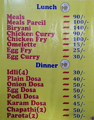 Sai Eashwari Andhra Mess menu 1