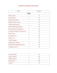 Haritha Home-Made Foods menu 1