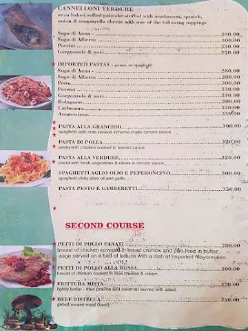 Buon Appetito menu 