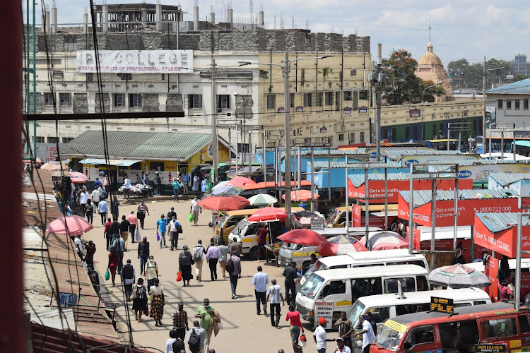 Bus station stage within the CBD Packed as of a normal day. Nairobians have gotten back to the hustle to be able to make ends meet during the coronavirus pandemic. May 11, 2020.