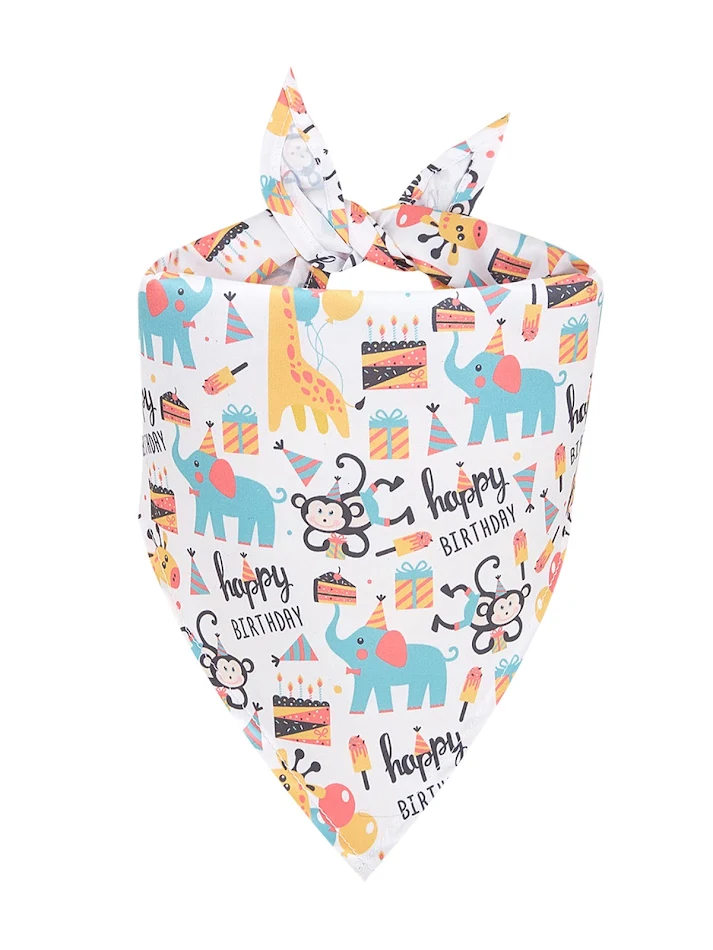 birthday Day Dog Bandana Christmas Dog Triangle Scarfs Bibs Dog Beach Bandanas For Small Medium Dog Accessoires