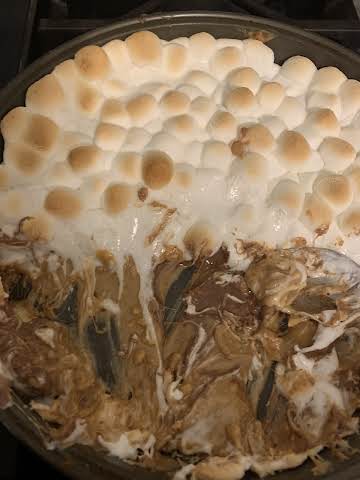 Peanut butter cup smore dip