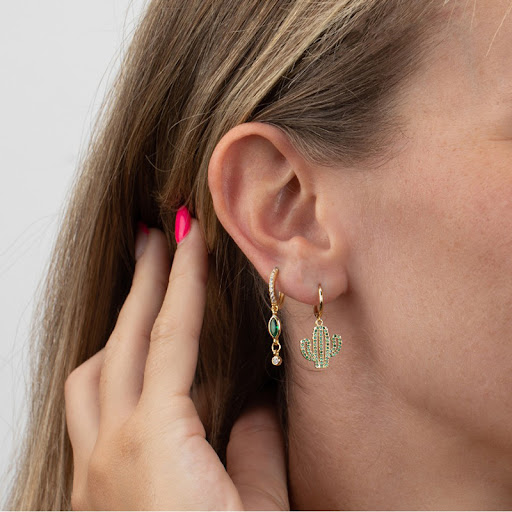 Title 10, Womens Sterling Silver Needle Zircon Earrings,...