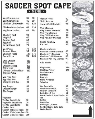 Saucer Spot Cafe menu 