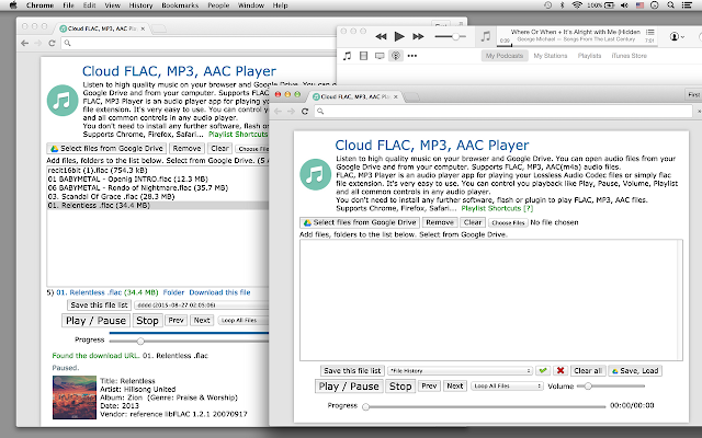 Screenshot of Cloud FLAC, MP3, AAC Player