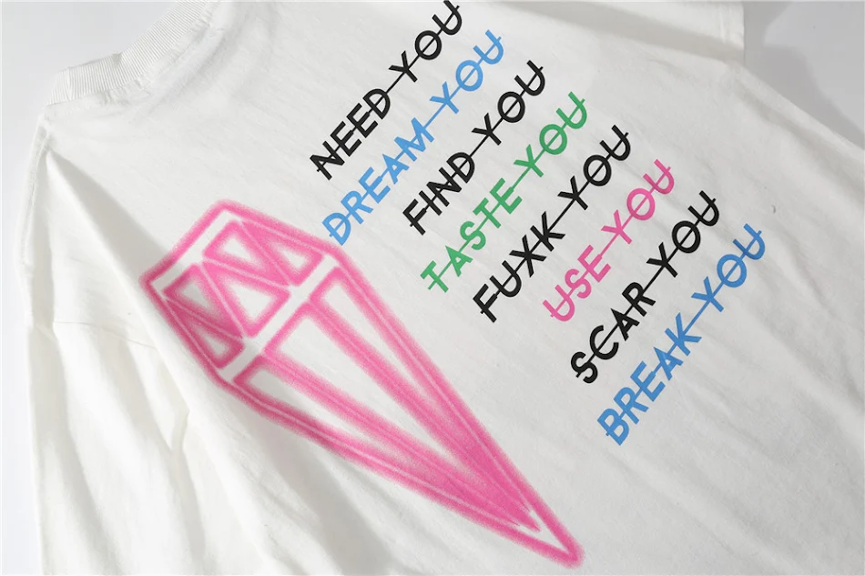 European And American Characters Printed Short Sleeved T Shirt