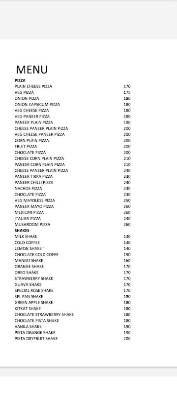 Confuse Dosa menu 