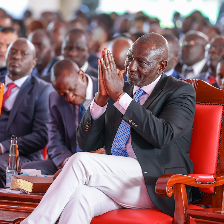 President William Ruto at the ACK Diocese of Eldoret during its 40th Anniversary Service, Uasin Gishu on October 29, 2023