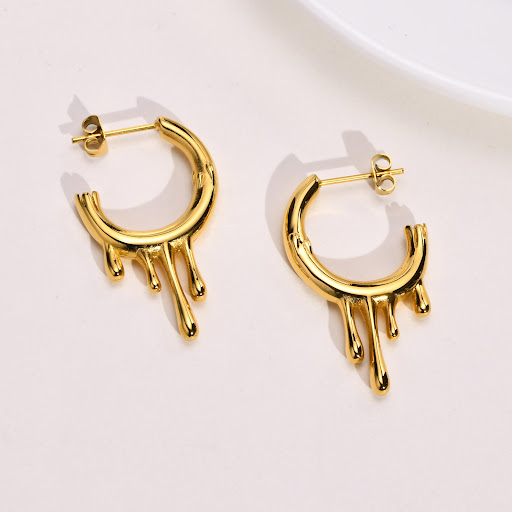 Title 4, Irregular Stainless Steel Flowing Water Drop C-...