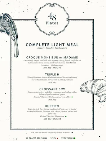 48 Plates menu 