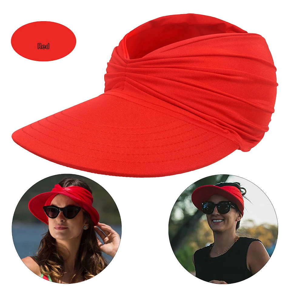 Sombrero para el sol de playa deportivo con protector solar superior vacío nuevo para mujer