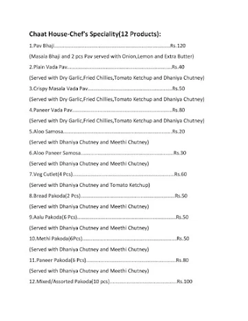 Pandit Nirmit Speciality Kitchens menu 