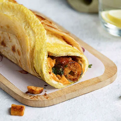 Anda Chicken Seekh Peppy Roll In Wheat Flour (Atta)