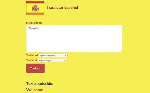 Traductor Englsh- traducido: Welcome 