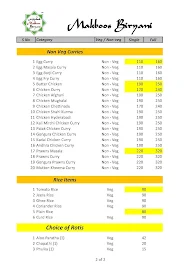 Makboos Biryani menu 2