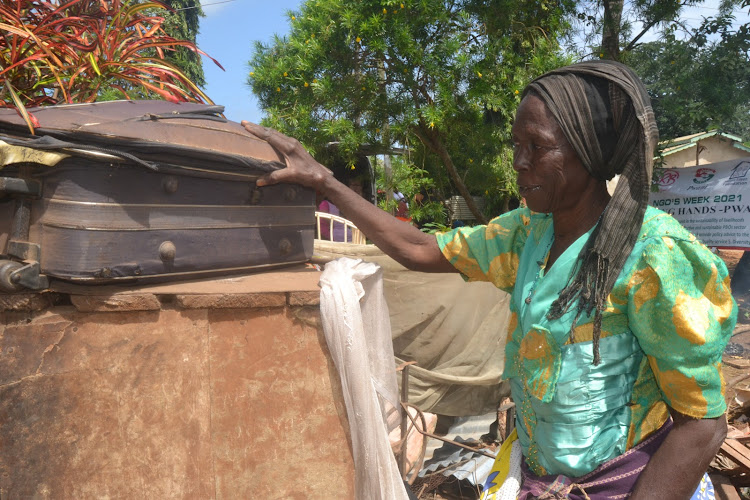 Widow Rehema Sharif, 75, at her Muyeye home in Malindi subcounty. Mombasa NGO Helping Hand Pwani built her a new house.