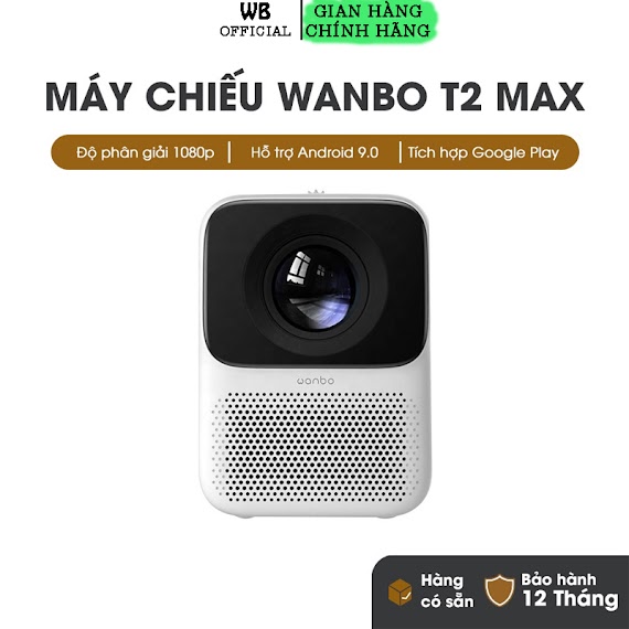 Wanbo T2 Max - Máy Chiếu Thông Minh, 450Aslm