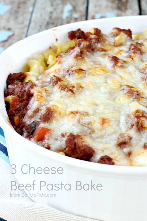 Three Cheese Beef Pasta Bake