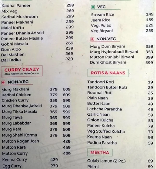 Swagat Restaurant menu 