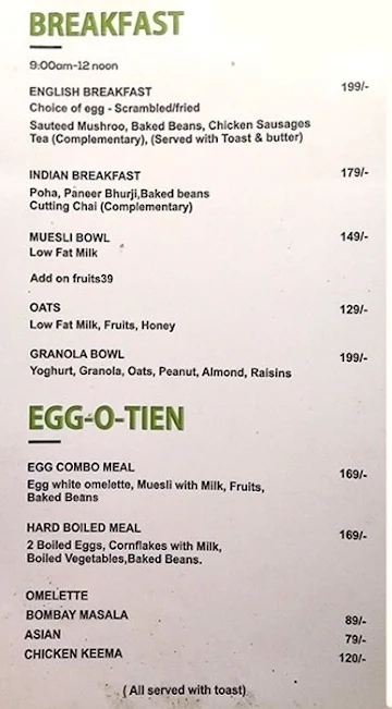 Garden House Cafe & Health Kitchen menu 