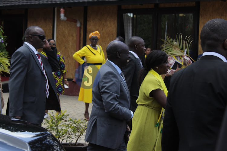 Deputy President Rigathi Gachagua arrives at the Bomas of Kenya for UDA national women congress on October 13, 2023.