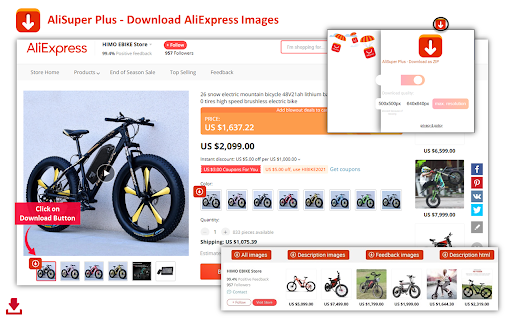 AliSuper Plus - AliExpress Image Downloader