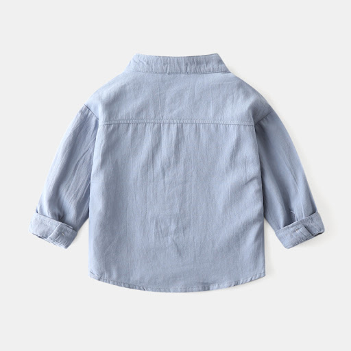 Title 7, Boys stand collar solid color shirt, a versati...