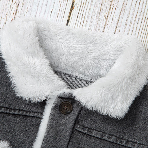 Title 6, Lapel Single-breasted Stitching Plush Pocket De...