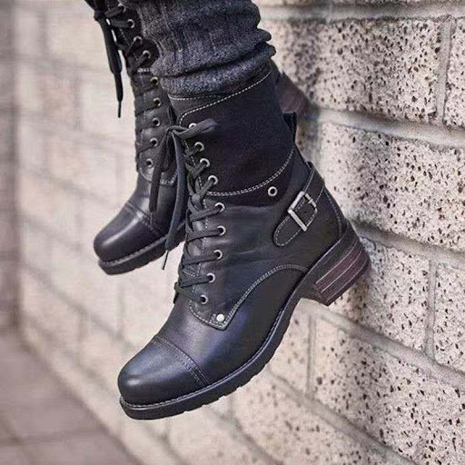 Title 7, Girls round head cross lacing ankle boots, off...