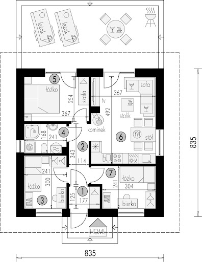 Dom Parterowy 22 - Rzut parteru