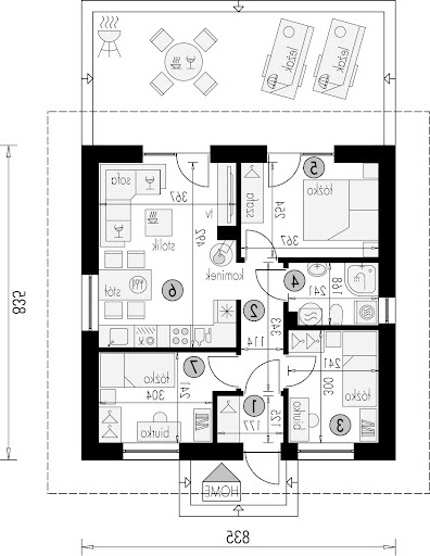 Dom Parterowy 22 - Rzut parteru